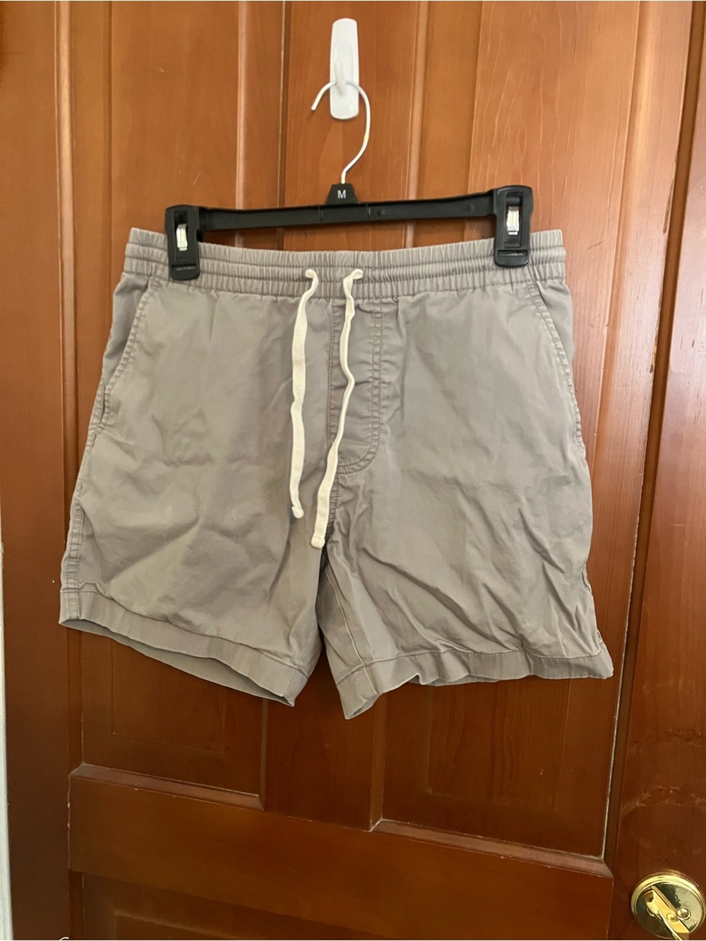 J. Crew Men's Drawstring Twill Shorts - Light Gray